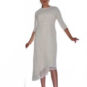 NEW ESTEEM COUTURE isabella eyelet lace pencil dress in ivory